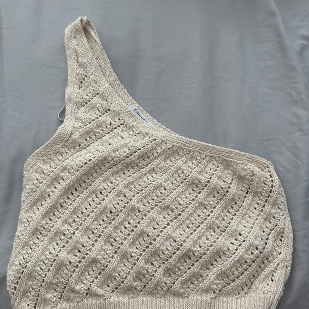 Stradivarius Cream Off-the-Shoulder Top with Textured Knit
